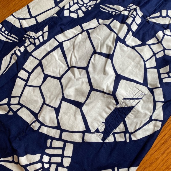 J Crew Navy Blue White Beach Turtle Halter Neck Dress Sz 4 - Picture 3 of 3